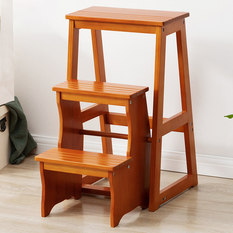 Solid wood folding ladder stool home