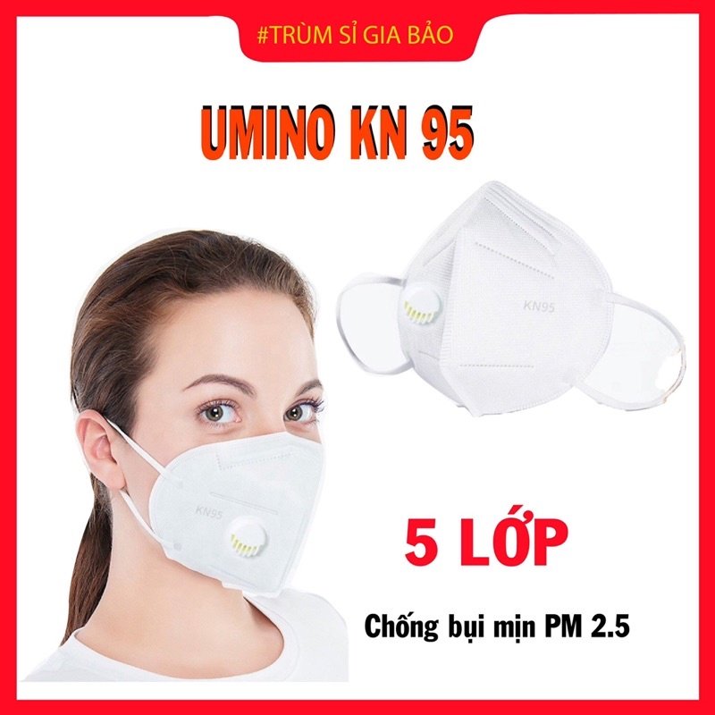 Combo 30c khẩu trang UMINO có van thở