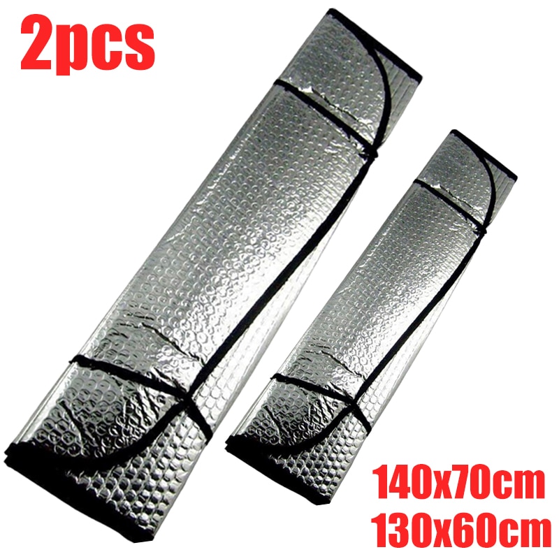 2pcs Car Sunshade Front Rear Window Curtain Shade Sun Protector Windshield Visor Cover Foldable Baby Retractable UV Protection