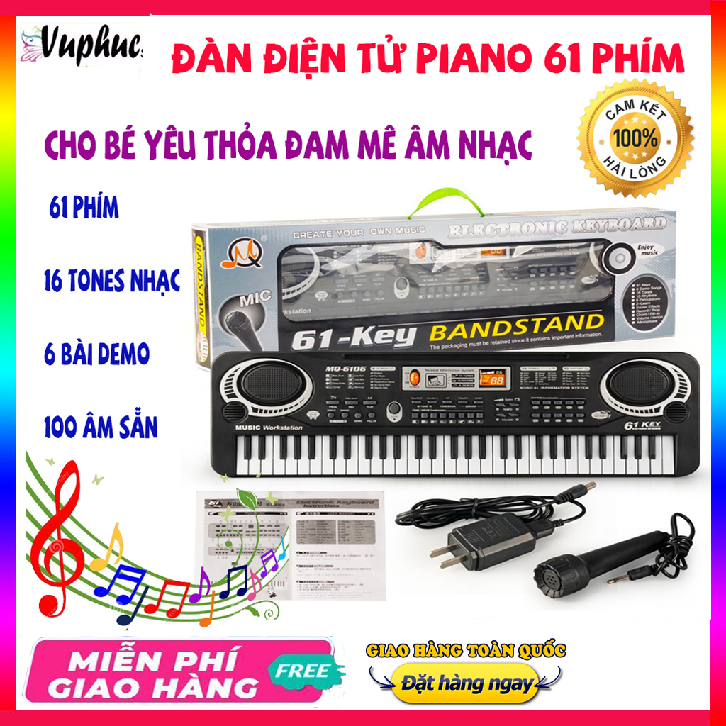 TẶNG KÈM MÍC HÁT Đồ Chơi Cho Bé Đàn Piano Giá Rẻ 61 phím Tặng Míc Đàn Kỹ thumbnail