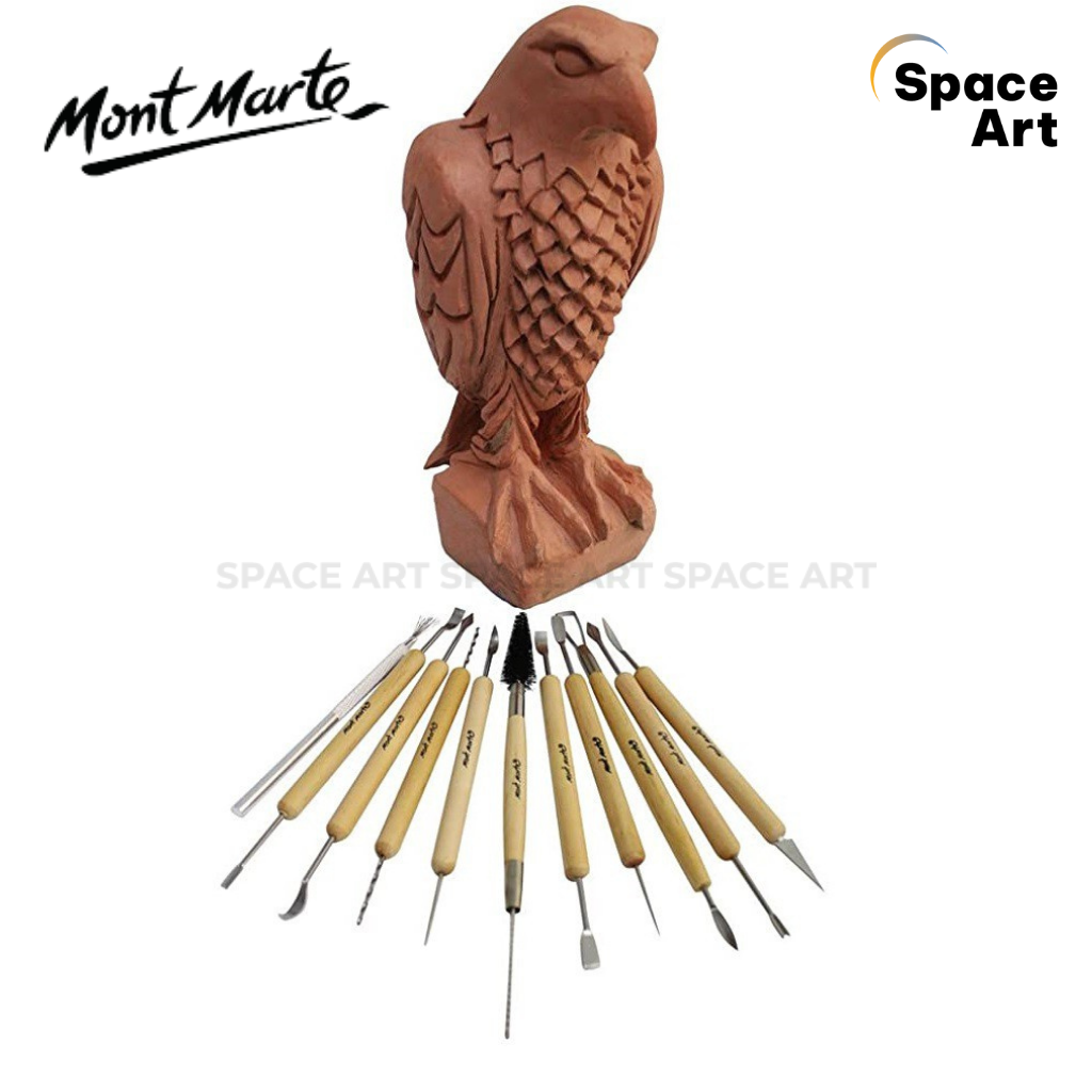 [Space Art Store][Chính hãng]Bộ dụng cụ điêu khắc đất sét Mont Marte Clay tool set 11 món