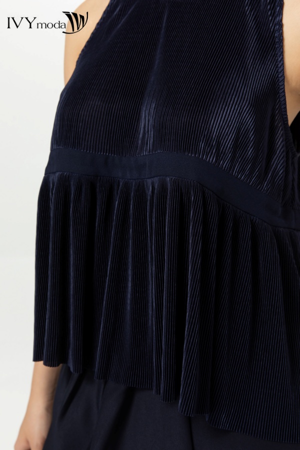 Áo cổ yếm nhung gân IVY moda MS 15M6868