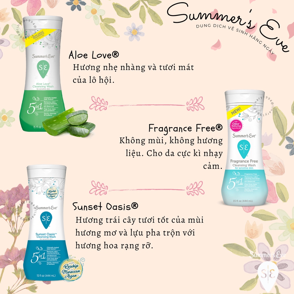 [Nhiều Size - Đủ Mùi] Dung Dịch Vệ Sinh Phụ Nữ Summer's Eve Cleansing Wash