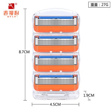 Shaver Manual Five-Layer Blade Men's Razor Blade Head Universal 5-Layer Holder Handle