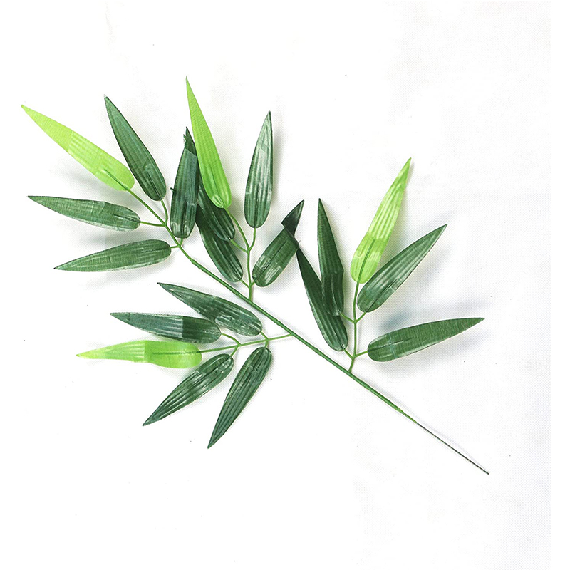 10pcs Artificial Bamboo Leaf Simulation Plastic Bamboo Leaves Branches