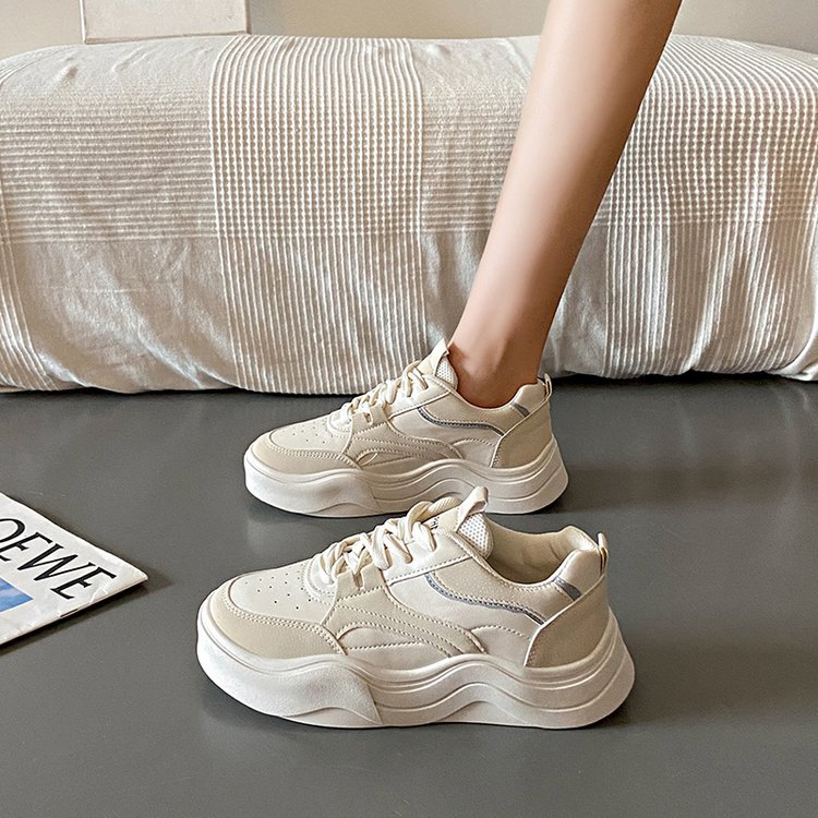 Giày Chunky Sneaker Đế Dày Giày Thể Thao Giày Chunky Casual Thoáng Khí Dây Giày Hai Màu Cho Nữ