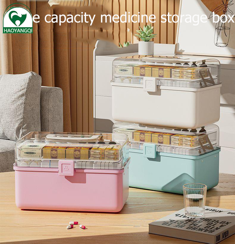 Medicine box for family use, large capacity, simple,multi-layer moisture-proof medicine box, multifunctional medical storage, medicine small medicine box