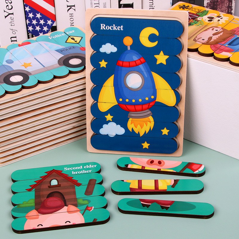 (Big box), Baby intelligence puzzle intelligent wooden puzzle toy, benrikids series puzzle for 1 year old kids with creative