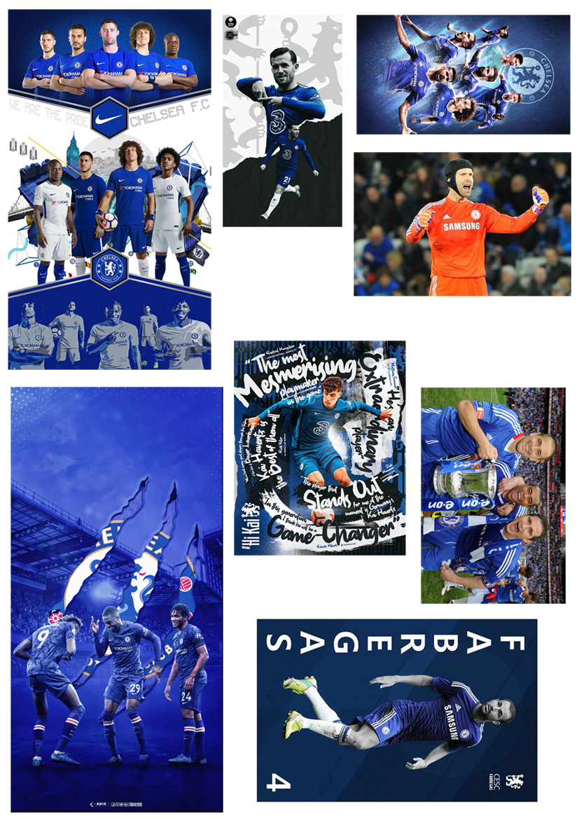 Set 40 hình dán STICKER trang trí CLB CHELSEA
