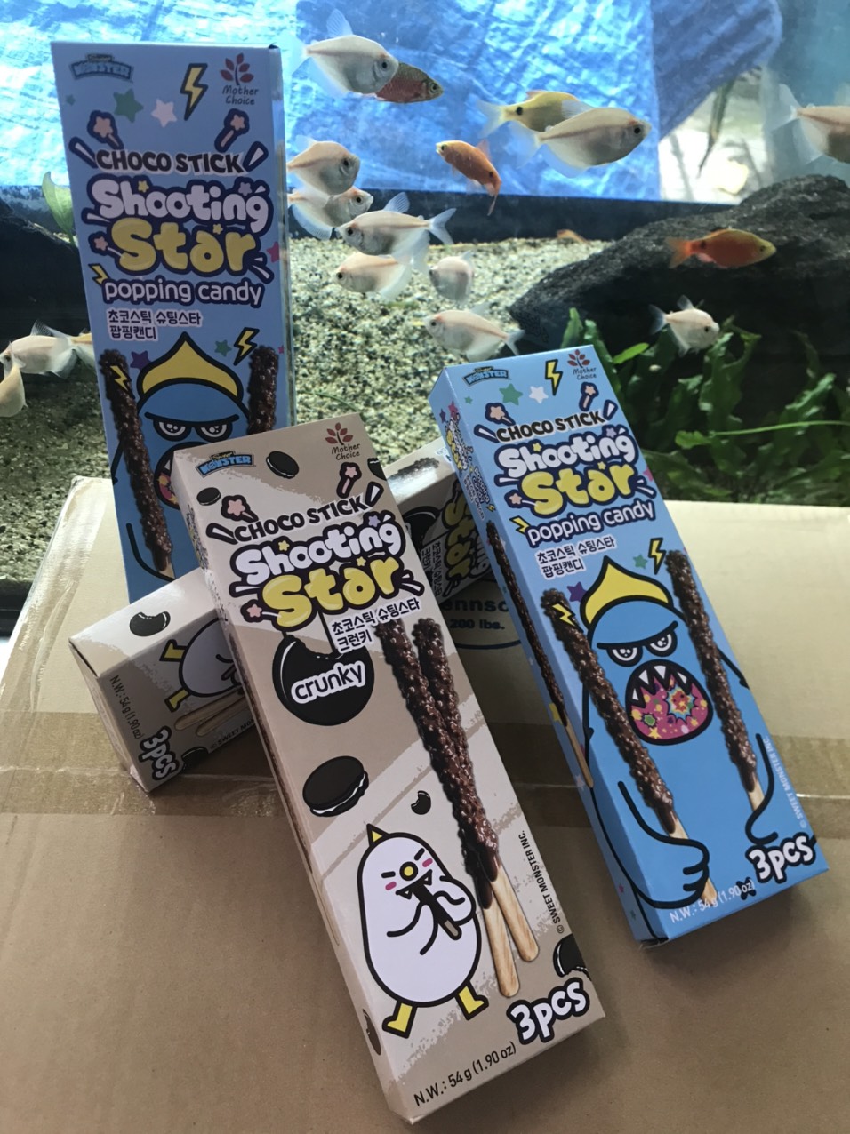 Bánh Que Hàn Quốc Choco Stick Shooting Star Popping Candy (Hộp 54g Xanh)