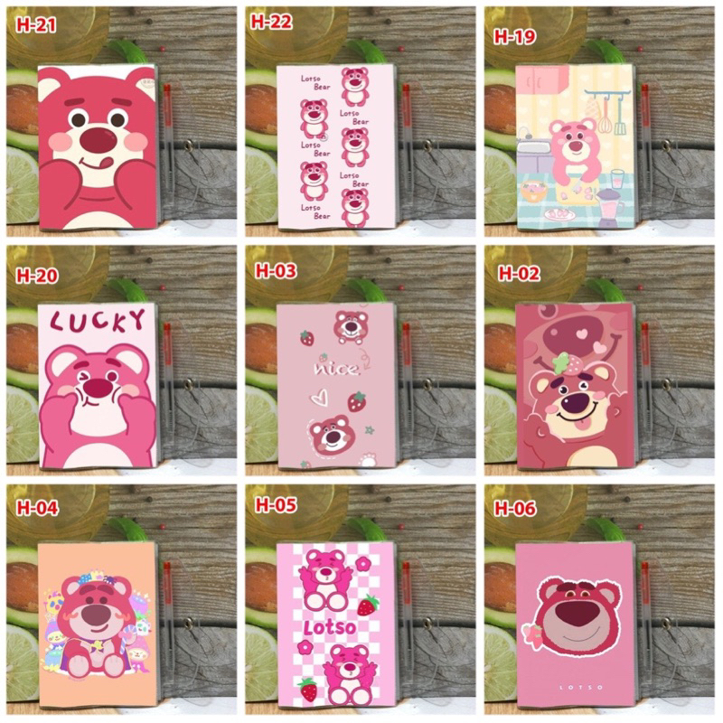 Sổ hình lotso gấu dâu cute tặng kèm bút a6/ sổ tay gấu dâu