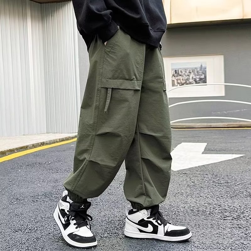 IQANGEL Children's ClothesBoys' Autumn Pants Trousers New middle and large children's autumn boys casual spring and autumn cargo pants