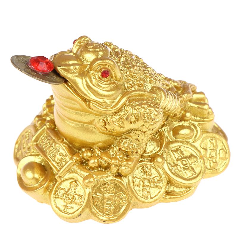 WEITANG 1pc Chinese Fortune Frog Feng Shui Lucky Money Toad Home Office ...