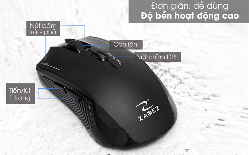 Chuột không dây Zadez M338 ( Like New )
