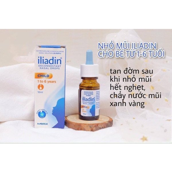 Nh.ỏ mũi Iliadin cho bé 0-12 tháng tuổi và 1-6 tuổi