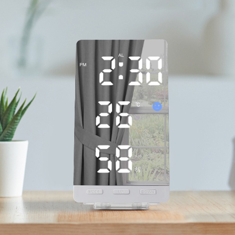Digital Alarm Clock Led Clock With Temperature Humidity Desk Clocks For Office,Wall Clock,Bedside Clock With USB Charger
