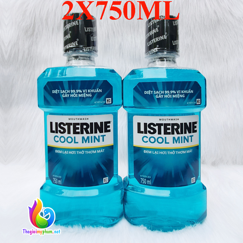 Combo 2 Chai Nước Súc Miệng Listerine Cool Mint 750ml