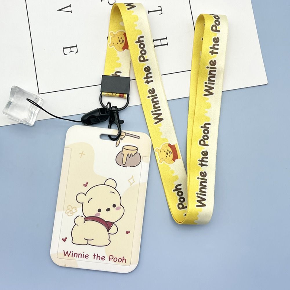 ZT9IYH Học sinh Dễ thương Ví đựng thẻ có dây buộc Ví đựng thẻ xe buýt Móc chìa khóa Winnie The Pooh Ví đựng thẻ pachacco Hộp đựng thẻ hoạt hình Kiểm soát truy cập thẻ Bao Đựng Thẻ