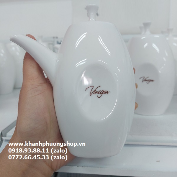 bình đựng nước chấm sứ Minh Long - bình đựng nước chấm bằng sứ