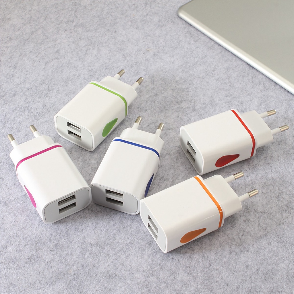 5V 2.1A type-in led light 2 Port USB wall adapter charger