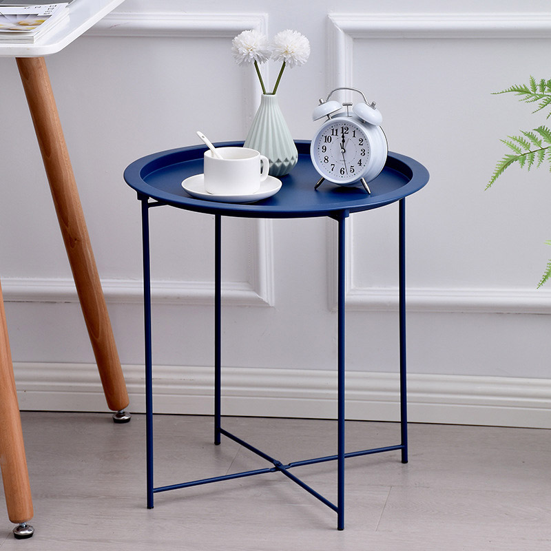 NFA Multi-functional round table Mini folding tray table Simple creative sofa coffee table Bedroom small round table
