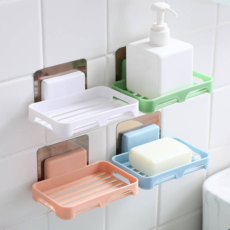 Punch-free Simple Installation Soap Box Wall-mounted Practical Drain Soap Holder Bathroom Storage Tools