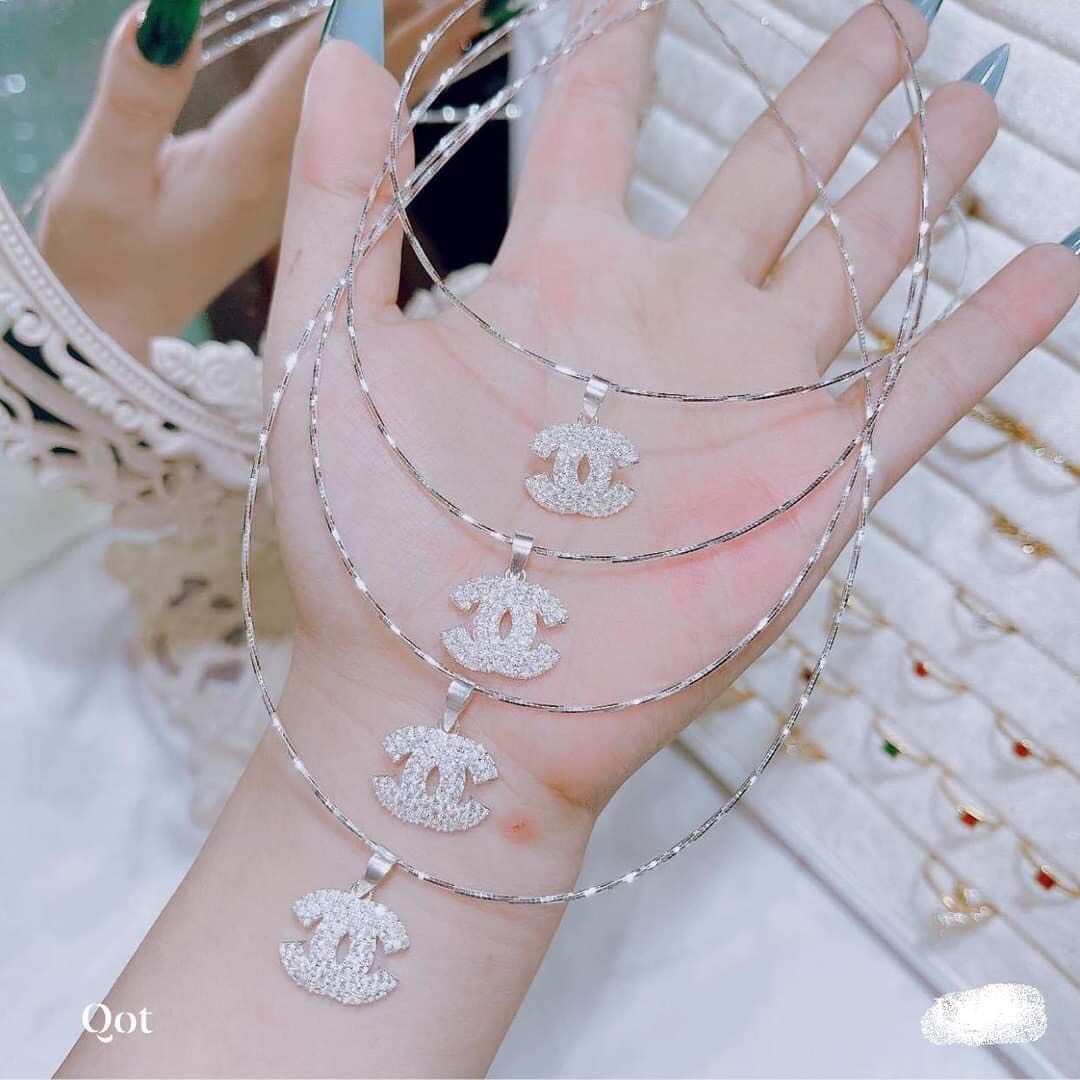 [HCM]Kiềng cổ vàng 18k vòng cổ đẹp, kiềng dẻo bạc ý xi kim, kiềng dẻo mạ vàng trắng, kiềng bạc mặt chữ X, kiềng kim cương K01M037 - đeo đi tiệc đi chơi đi đám cưới siêu sang trọng quý phái CAM KẾT KHÔNG ĐEN