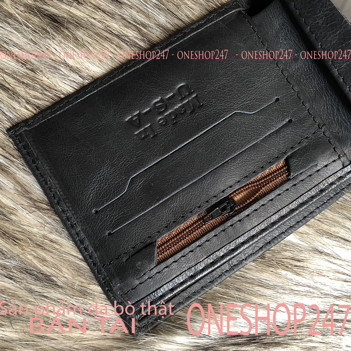 Ví da bò vân cá sấu 100% da bò thật C1V ONESHOP247