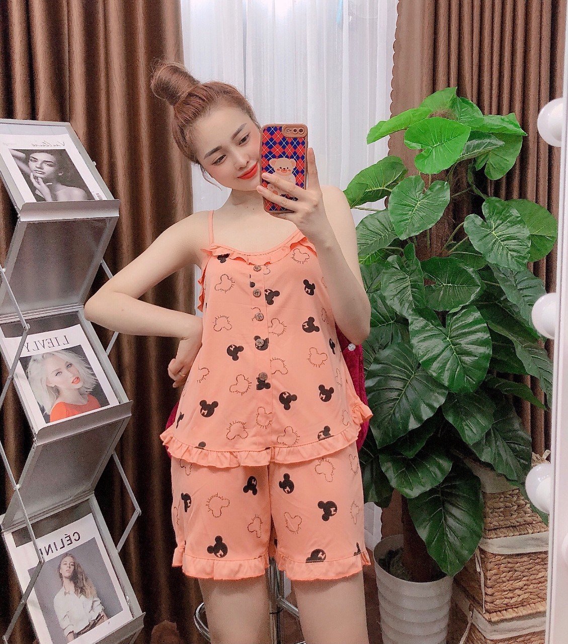 Set bộ đùi cotton 2 dây mặc nhà