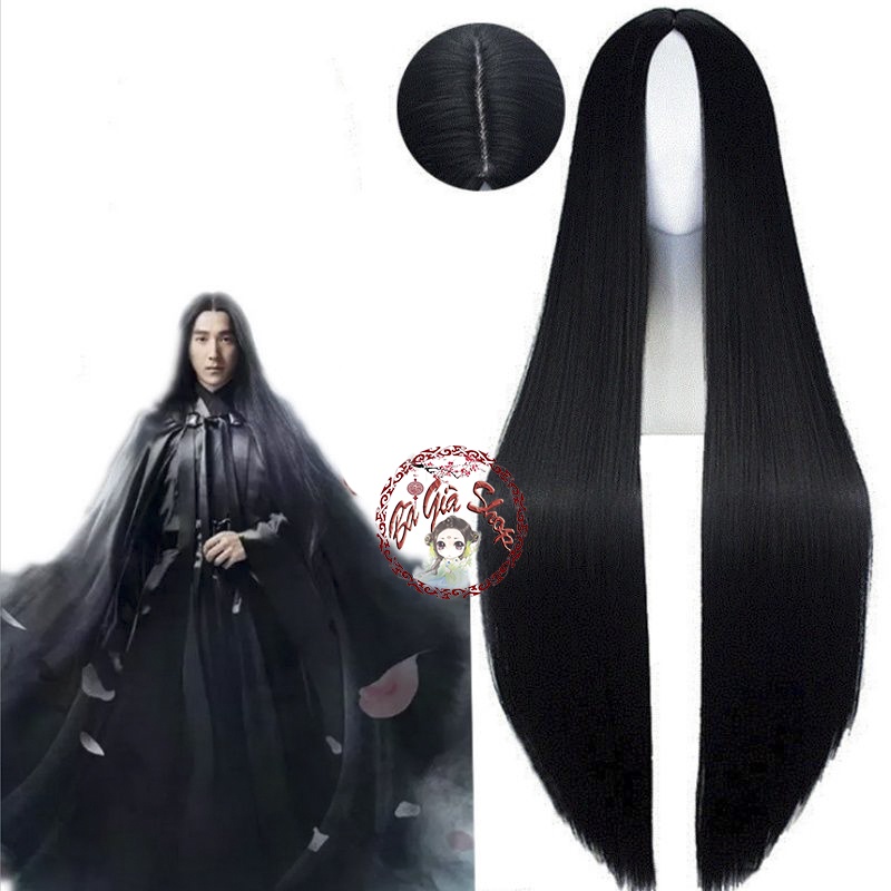 Tóc giả nguyên đầu không mái có da đầu wig cosplay