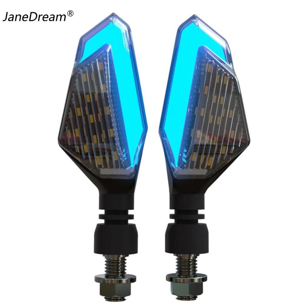 JaneDream 2PCS Signal Lamp Flasher Motorcycle LED Turn Signal Lights For Cruiser Honda Kawasaki BMW Yamaha Motorcycle Blinker Front Rear