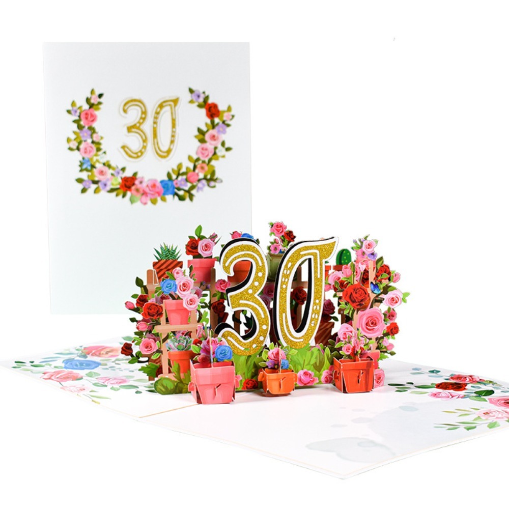 P-LIN với phong bì thiệp kỷ niệm hạnh phúc 20x15cm hoa 3D Pop Up ...