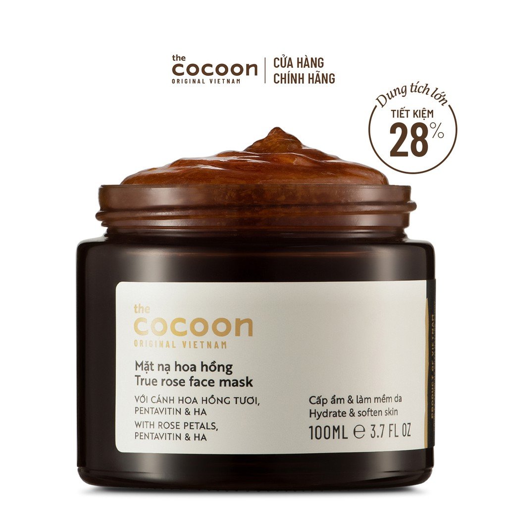 Mặt nạ hoa hồng cocoon cấp ẩm & làm mềm da true rose face mask _ cocoon chính hãng