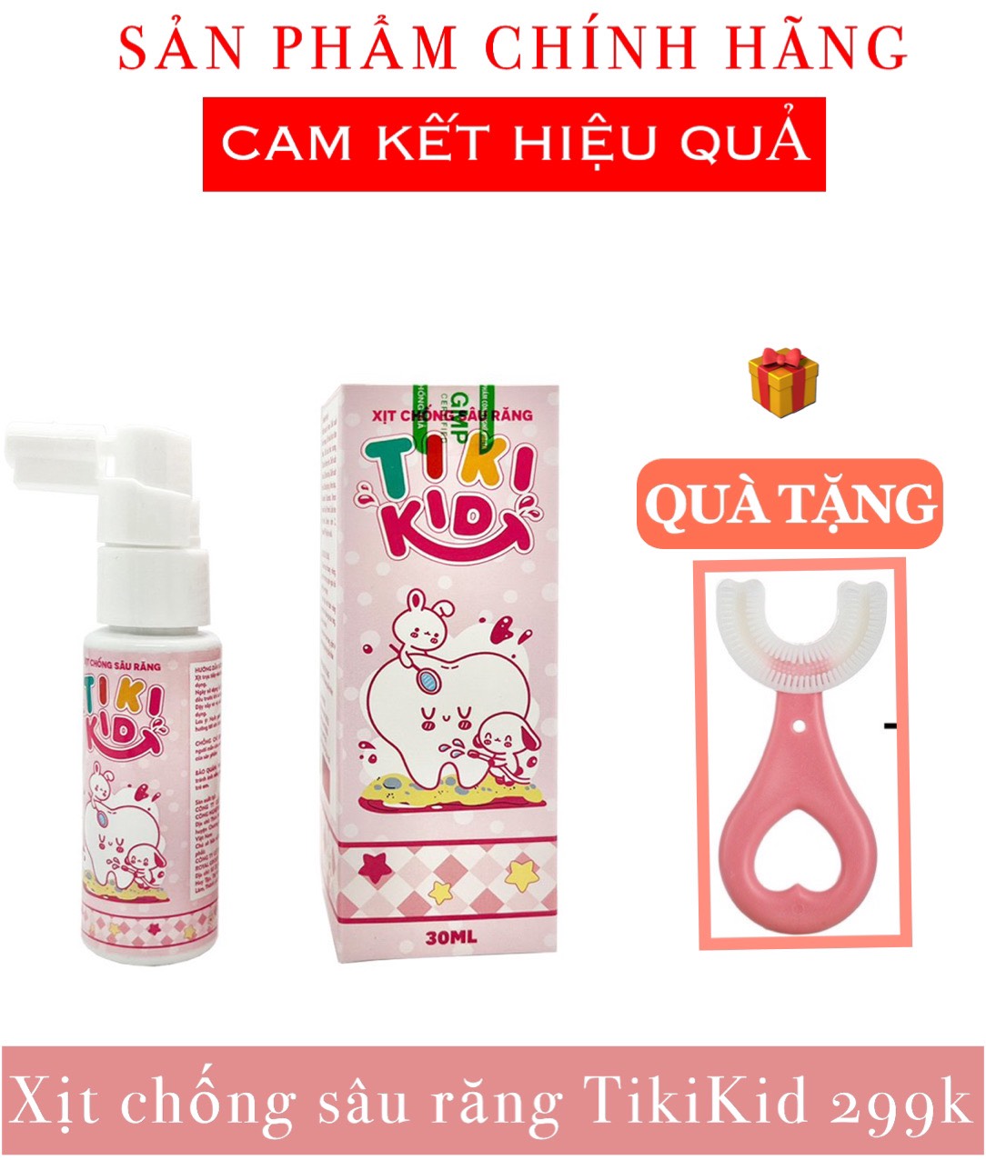 [ Tặng Bàn Chải Đánh Răng] Xịt Chống Sâu Răng Tikikid - Ngừa Sâu Răng, Hôi Miệng, ố Vàng Răng Cho Bé (Lọ 30ml)