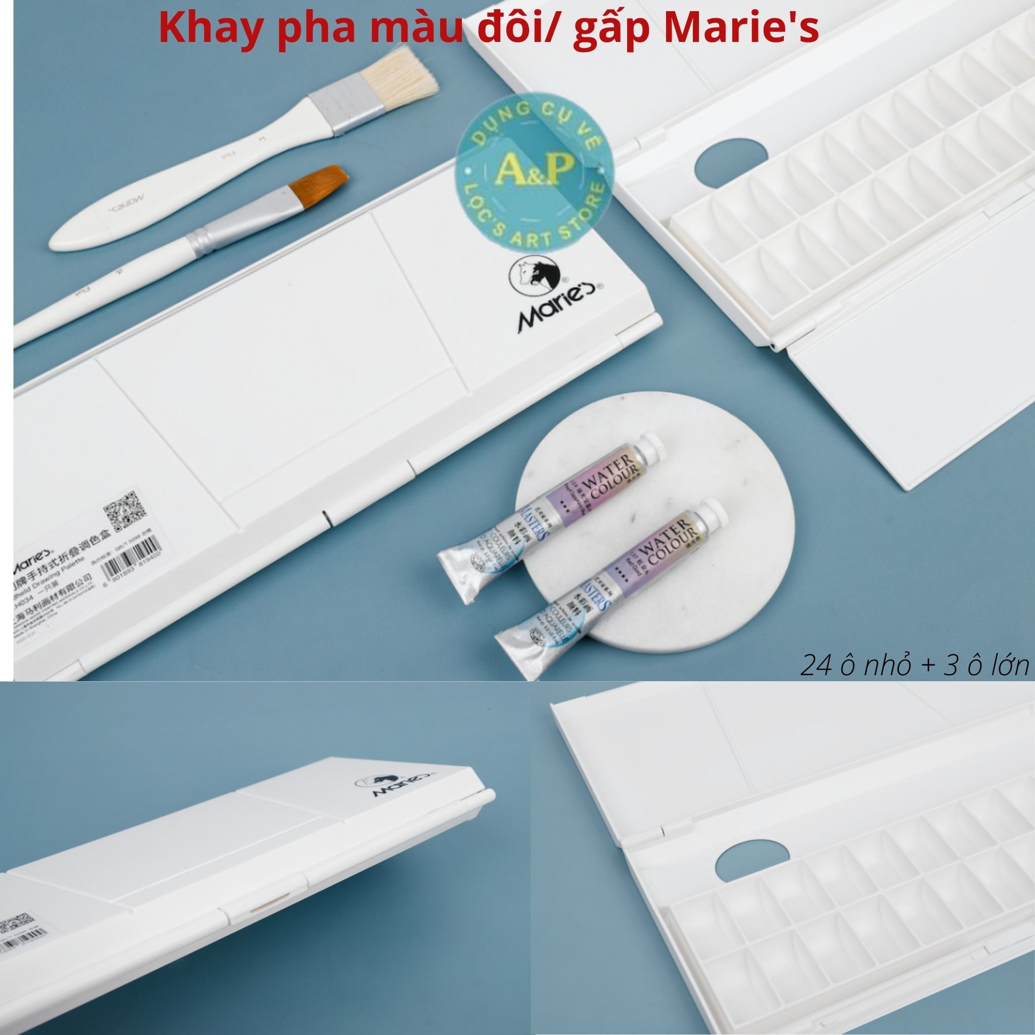 Khay pha màu đôi marie's 24 ô h034