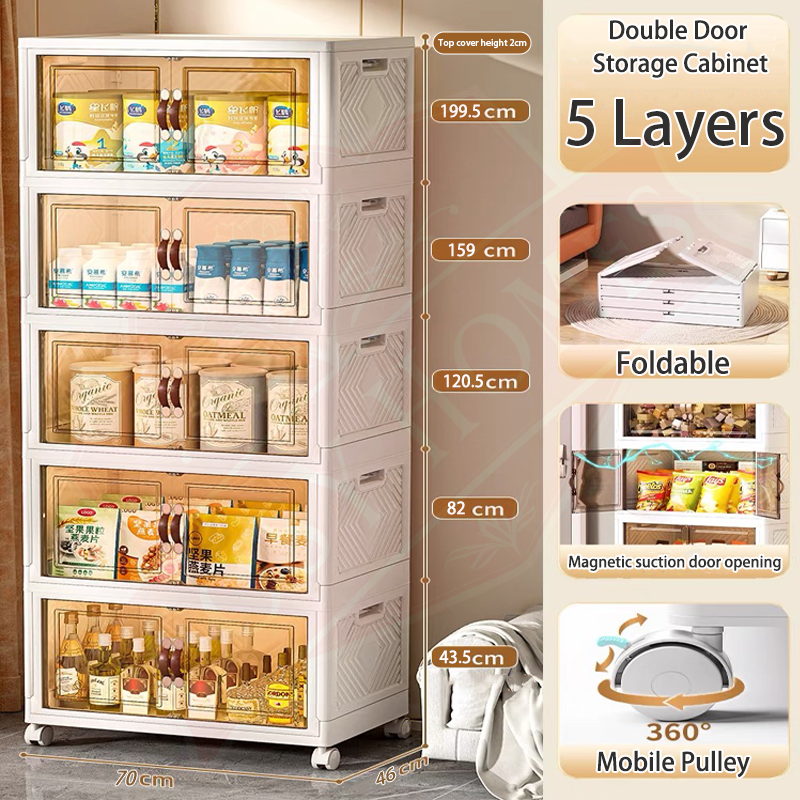 【Foldable】Storage cabinet foldable box clothes organizer plastic ...