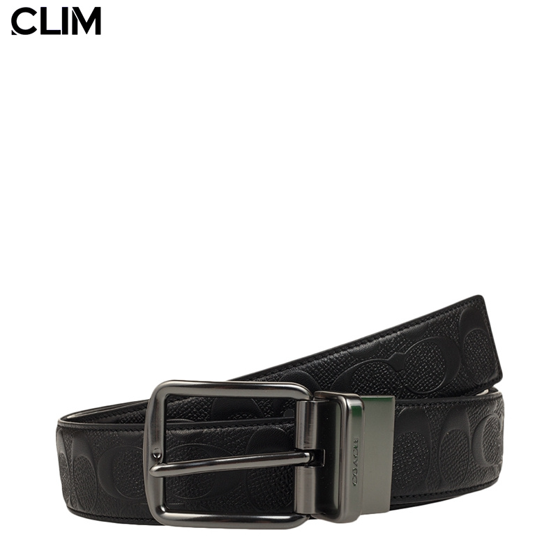 buy3Get10%off】COACH Men Black Wide Harness Cut-To-Size Reversible