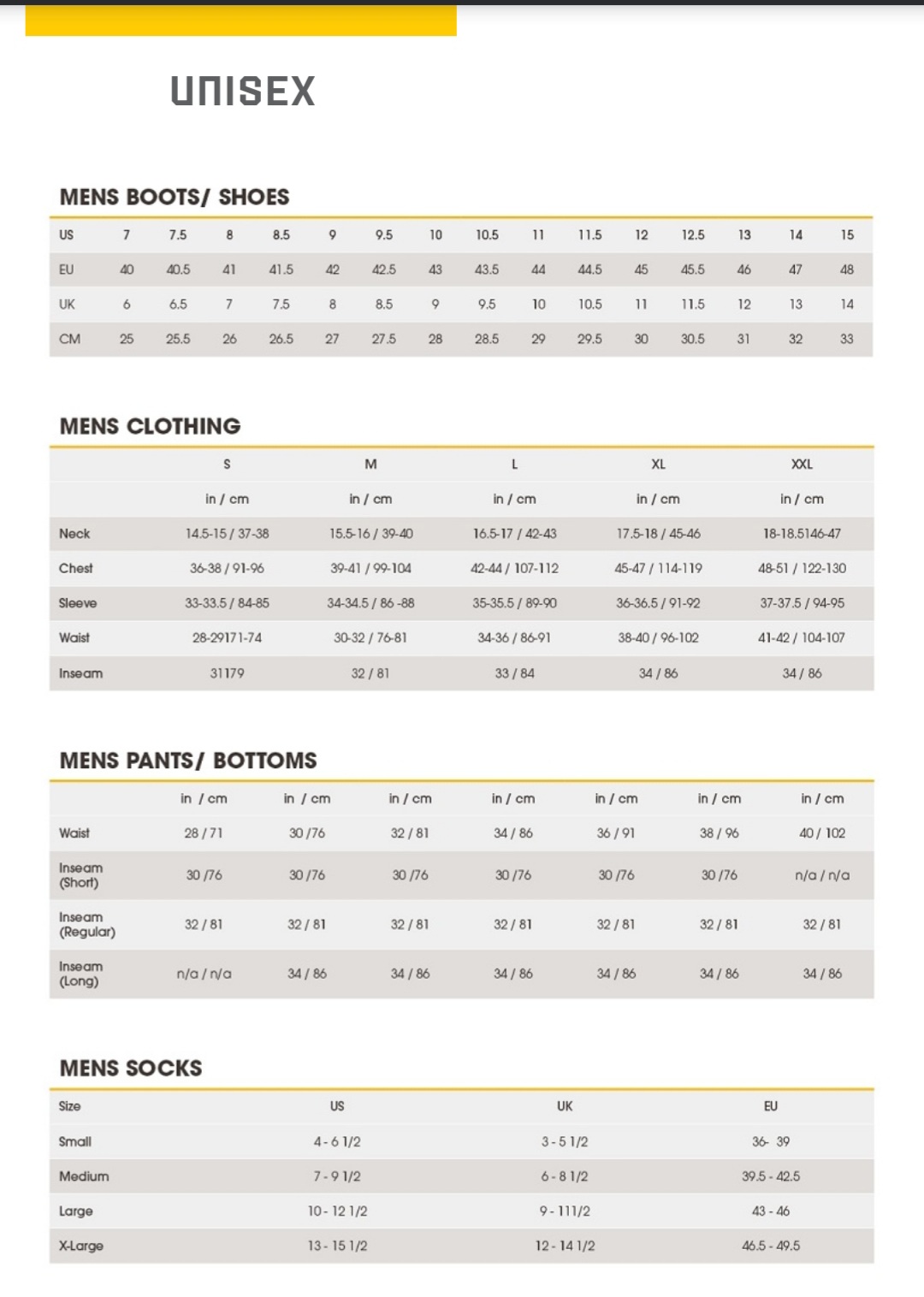 Caterpillar boots deals size guide