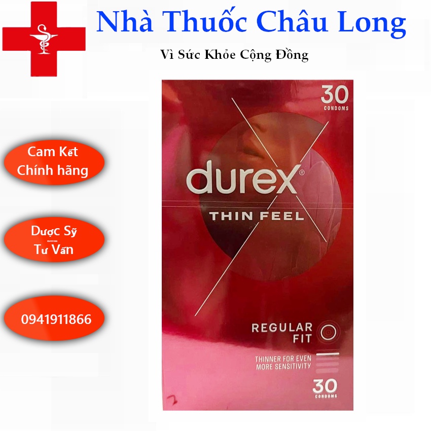 Durex Fetherlite - Bao cao su siêu mỏng Durex Úc - Hộp 30 chiếc