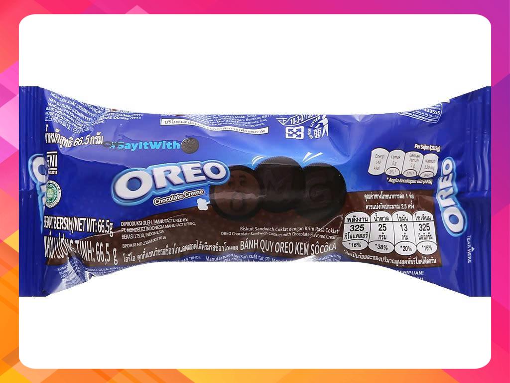 Bánh Quy Oreo Gói Nhỏ 64.4g Hương Vani/Socola