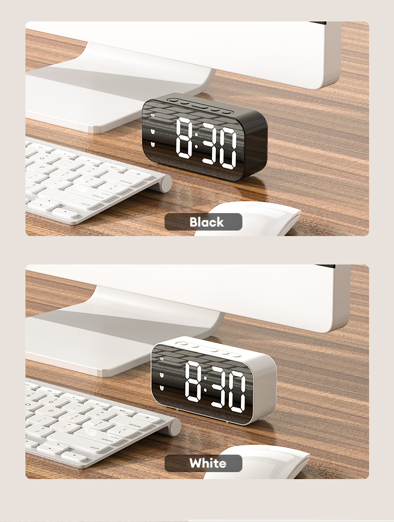 Simple LED electronic alarm clock clock student plug-in dual-purpose small alarm clock digital clock voice activated temperature clock