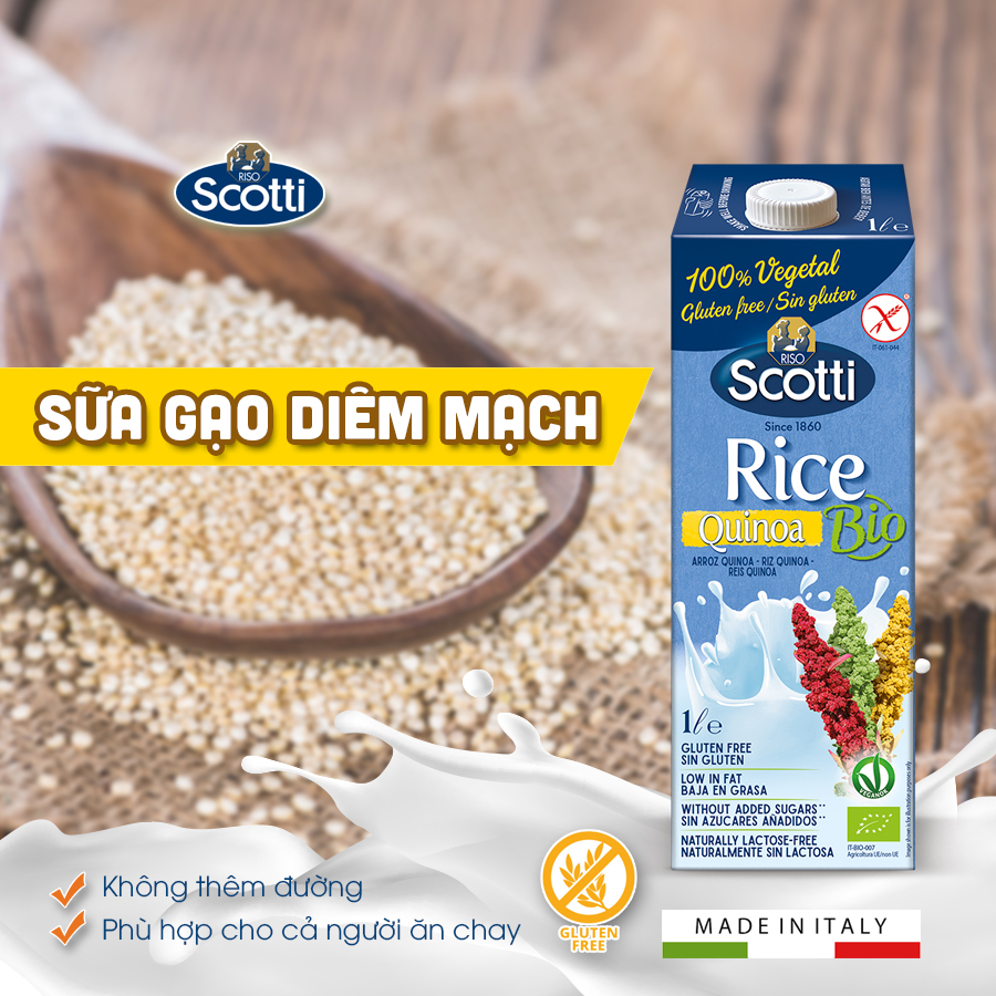 Sữa gạo và diêm mạch hữu cơ riso scotti - organic bio rice quinoa drink - ảnh sản phẩm 2