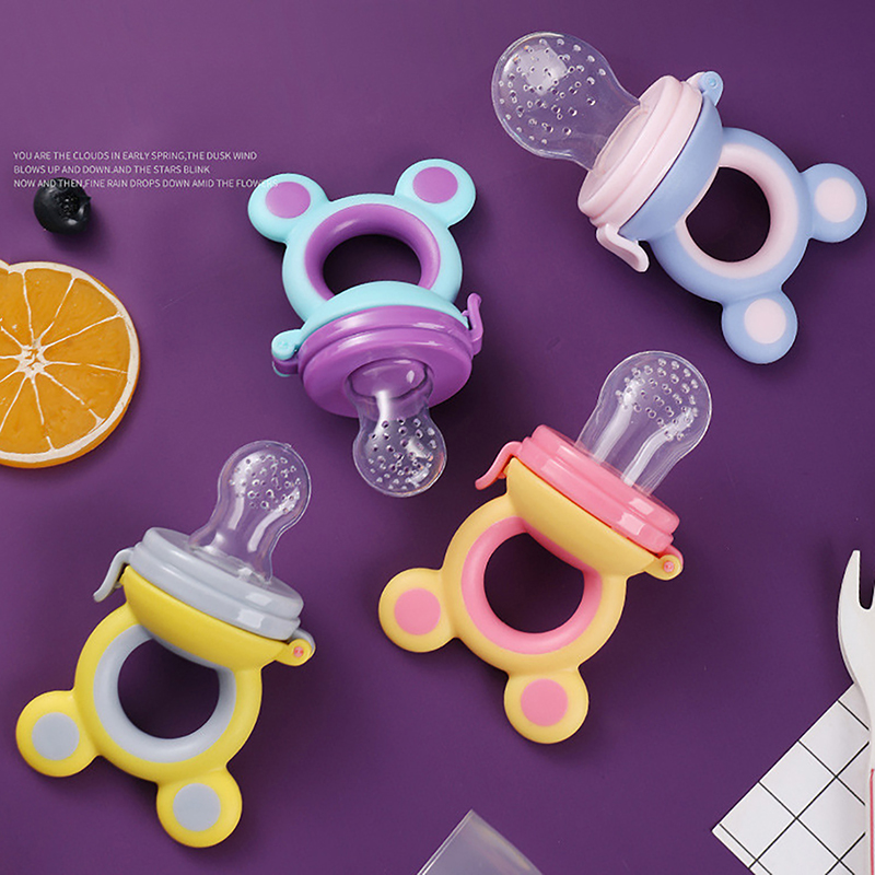 Baby Food Feeding Spoon Juice Extractor Fruit Feeder Pacifier Baby Feeding Bottle Silicone Gum Fruit Vegetable Bite Eat Feeder. 
