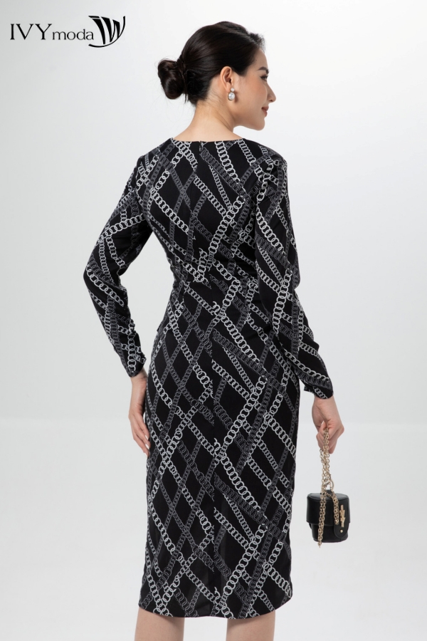 Đầm xếp cut-out IVY moda MS 48B9143