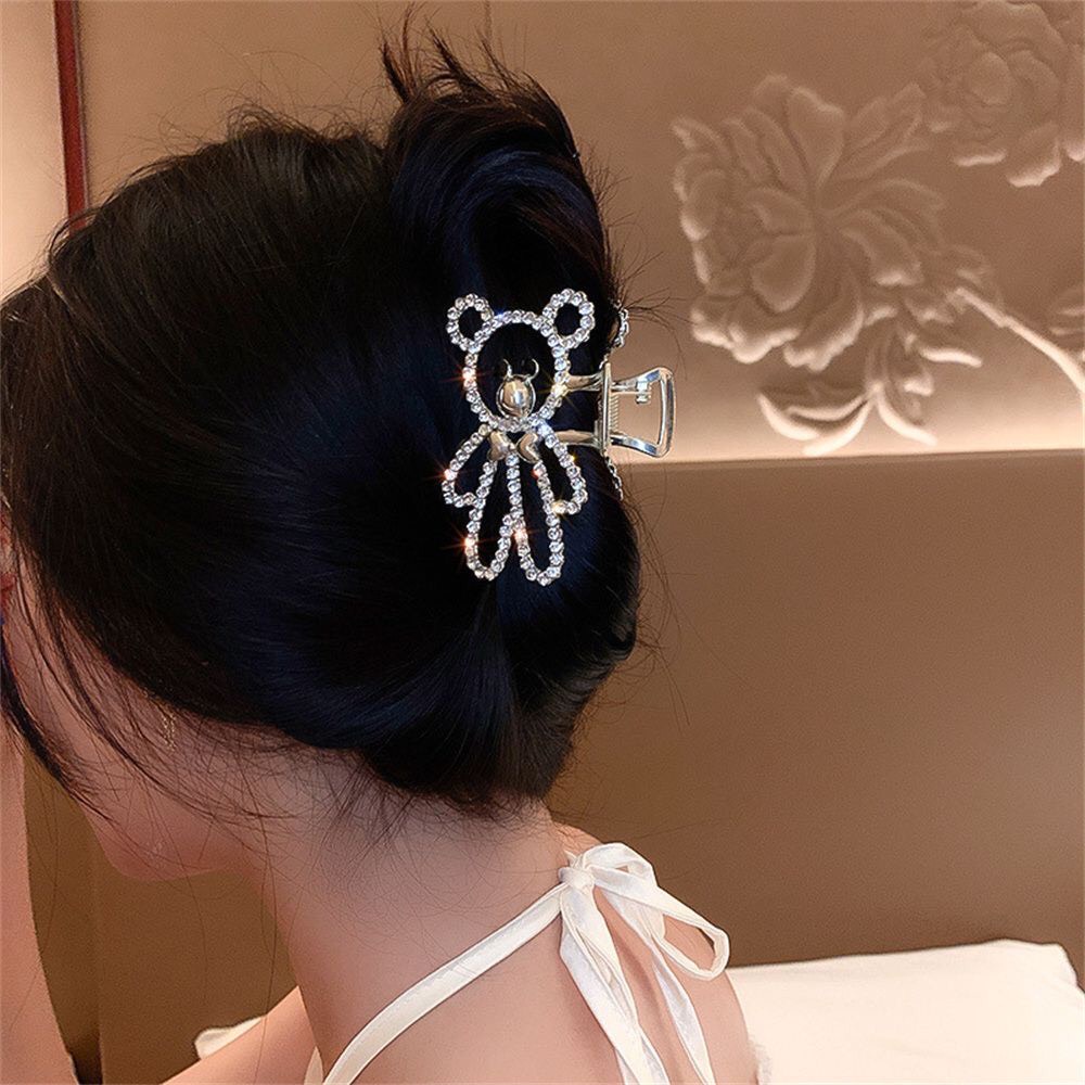 Kẹp Tóc Kim Loại Hình Gấu đính đá