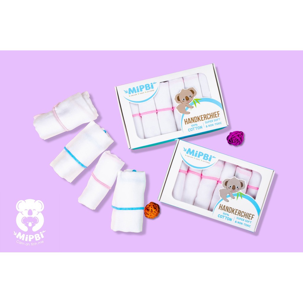 . khăn sữa xô cotton đóng hộp
