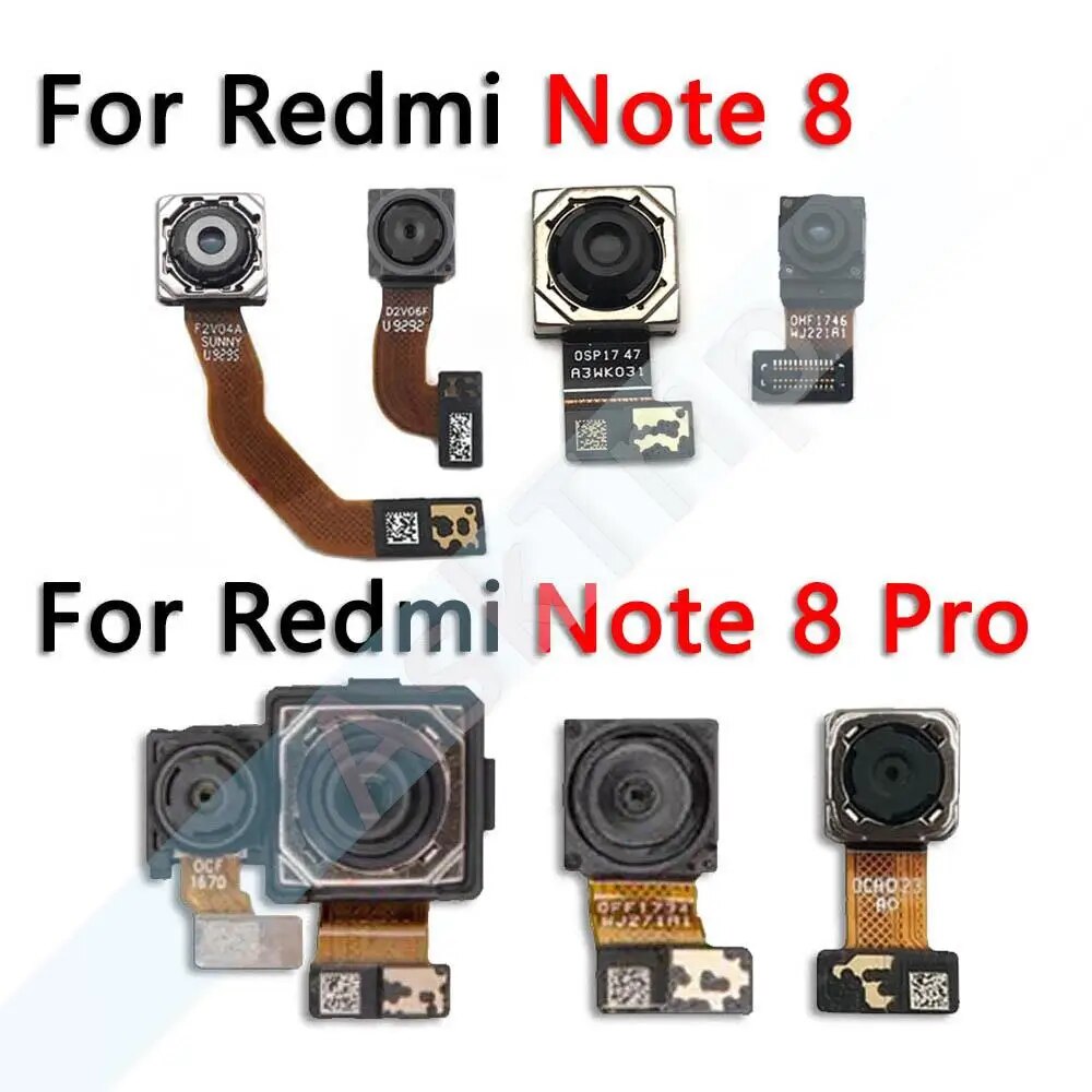 Aiinant Small Front Camera Flex For Xiaomi Redmi Note 8 8A Note8 Pro Plus Macro Depth Wide Main Big Back Rear Camera Flex Cable. 