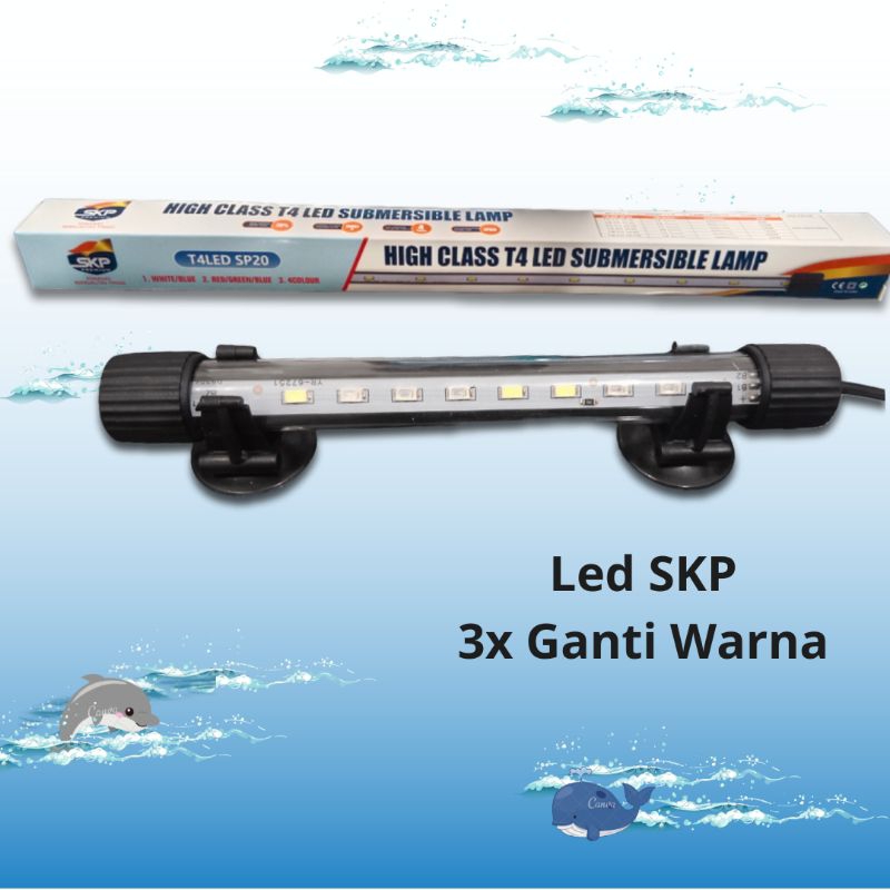 Lampu LED Celup Aquarium SKP T4LED SP 20 3X GANTI WARNA
