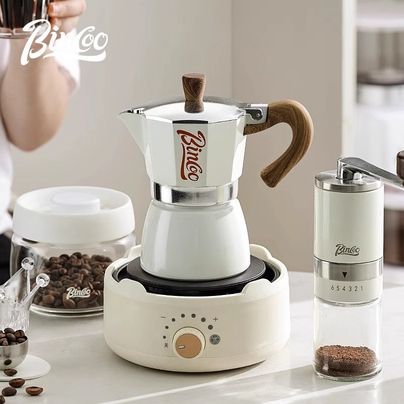 It Smart - Máy pha cà phê Bincoo Moka Pot Espresso Maker thẩm thấu ngược 3 cup 150ml (Tặng giấy lọc cà phê)