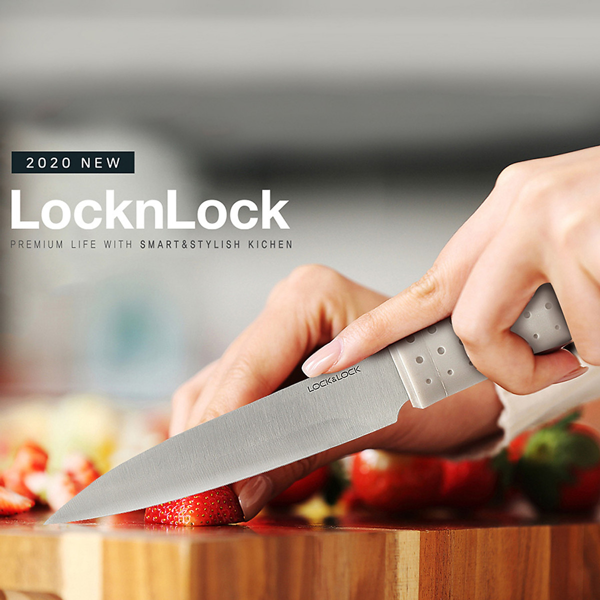 Bộ Dao 6 Món Lock&Lock (4 Dao, 1 Kéo, 1 Hộp Đựng Dao) CKK802 - Hàng Chính Hãng